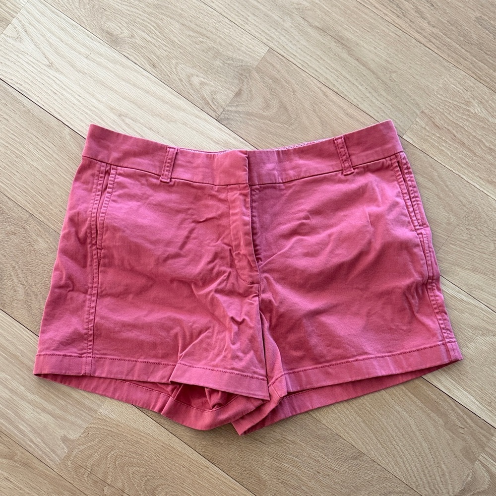 J. Crew High-Waist Rose Pink Cotton Shorts